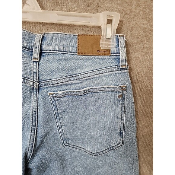Madewell The Perfect Vintage Wide-Leg Crop Jeans Womens 27 Petite Blue Raw Hem - Picture 6 of 10